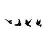 Wallity Pigeons - 293 Escultura de pared de metal negra